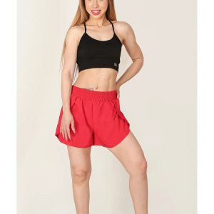 Kruvaze Katmanlı Taytlı Spor Şort- Gizli Cep Detaylı