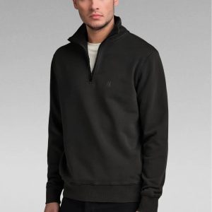 NTB 1/4 Fermuarlı Dik Yaka Sweatshirt Şardonlu 3 İplik  Yaka Üzeri Şerit Detaylı