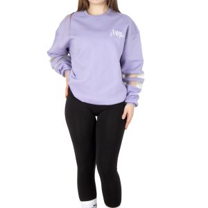 NTB Woman PVC Panel Oversize Sweatshirt Lavender