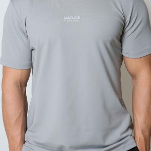 Takma Kol Standart Performans T-Shirt Silver