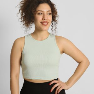 NTB Crop Ribbed Top Light Green