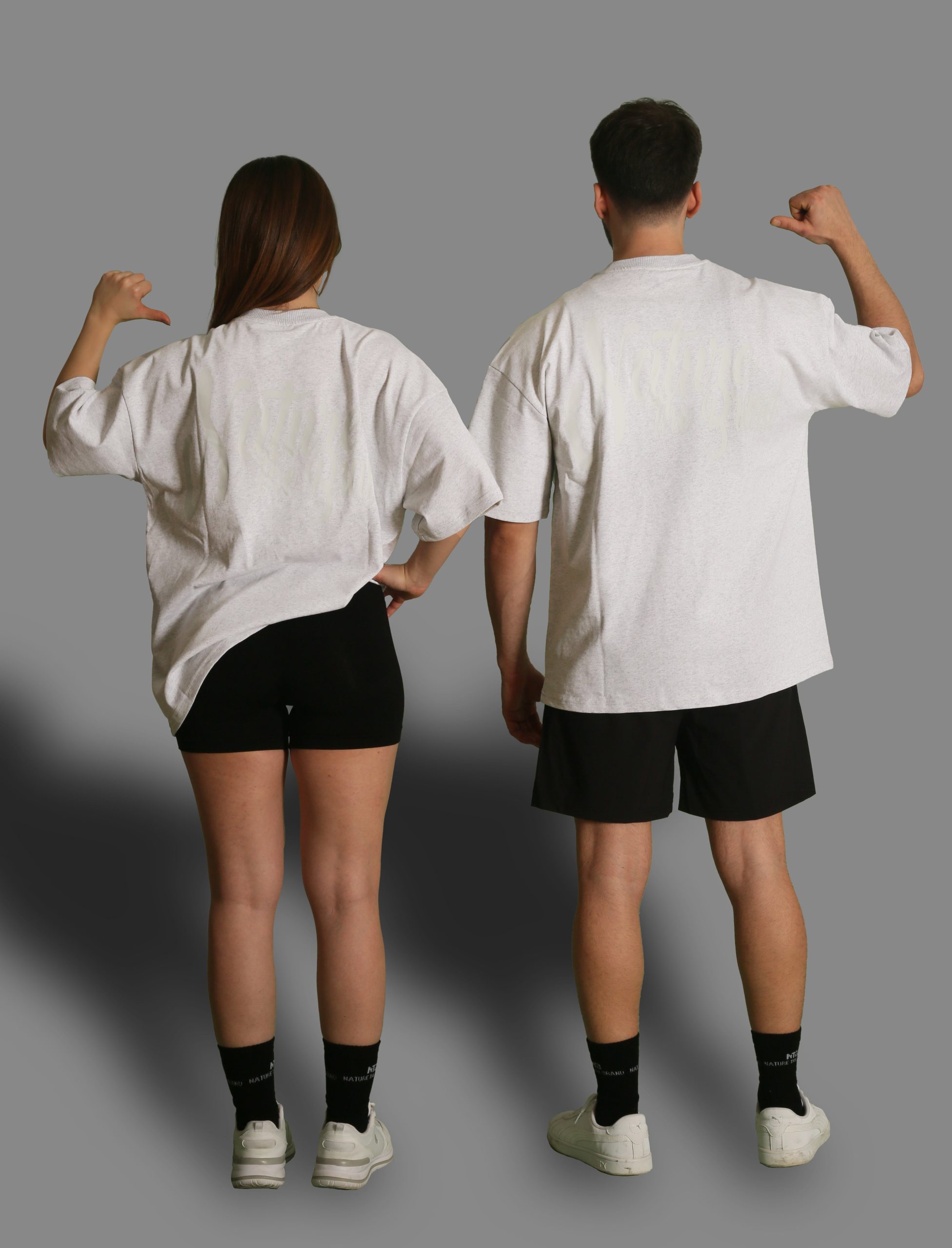 NTB Unisex Oversize T-Shirt Gray Melange Renk - Görsel 5