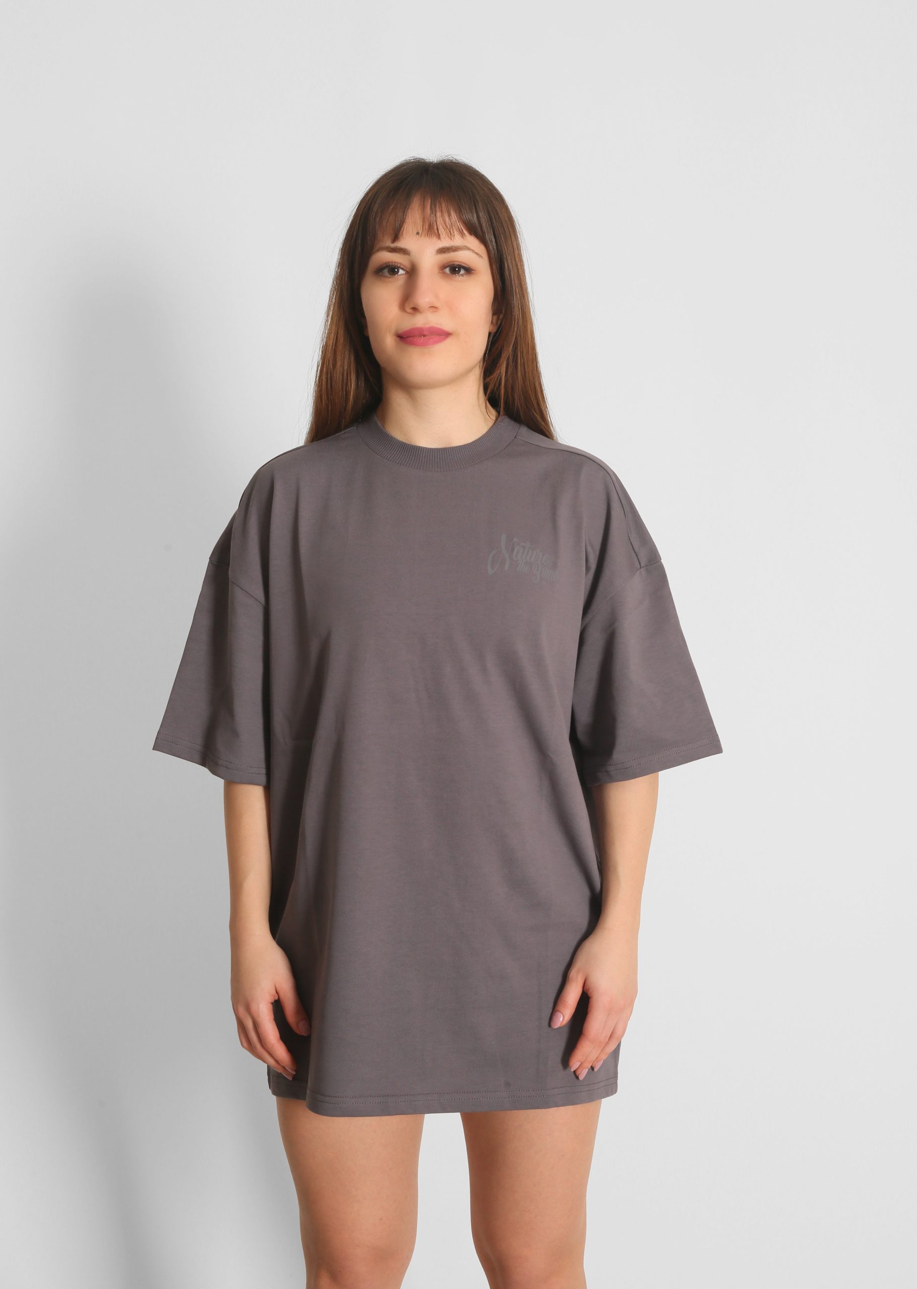 NTB Unisex Oversize T-Shirt Graphit Renk - Görsel 2