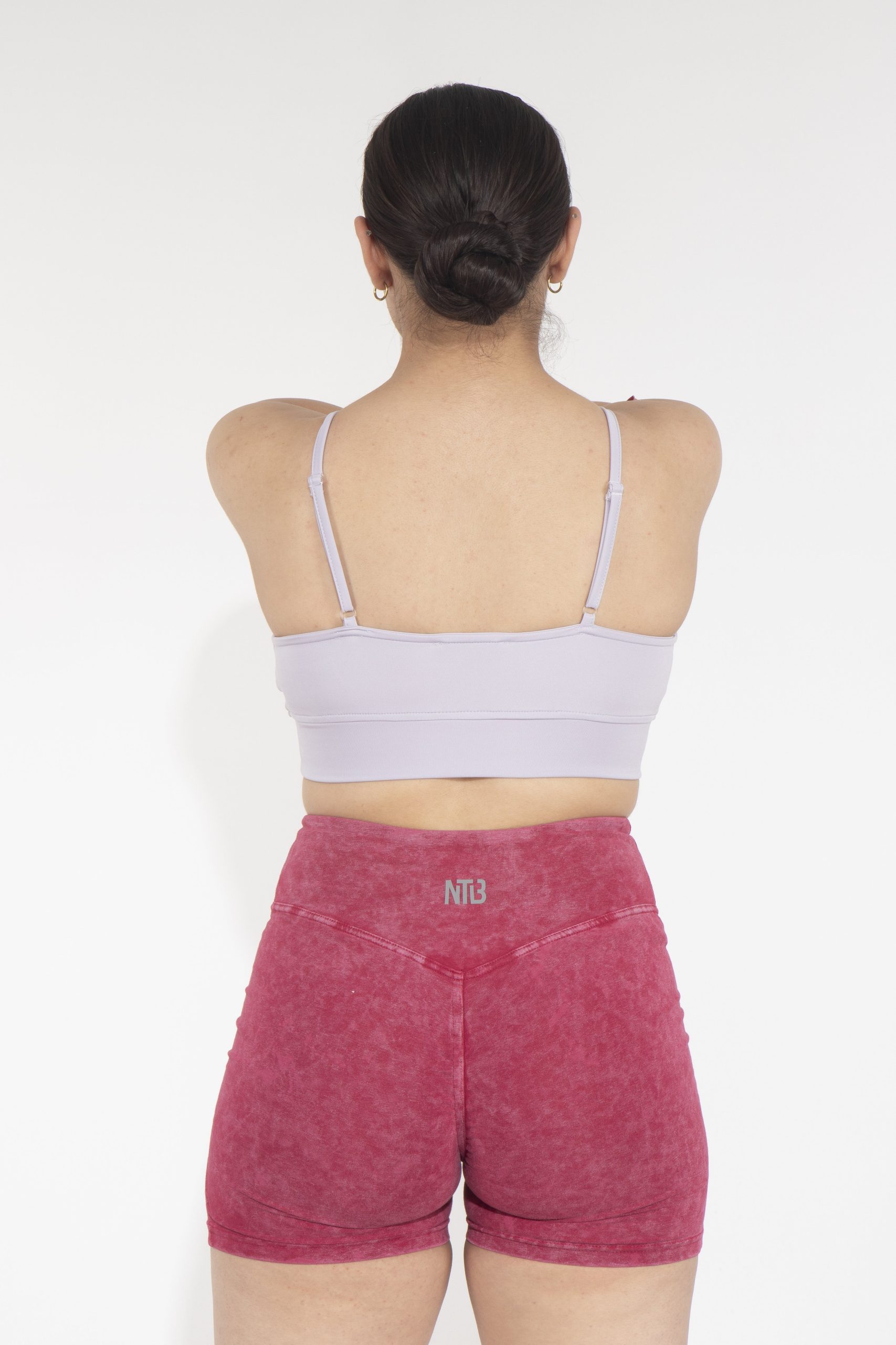 Dikişli Dekolteli Purple Sporcu Bra - Görsel 3