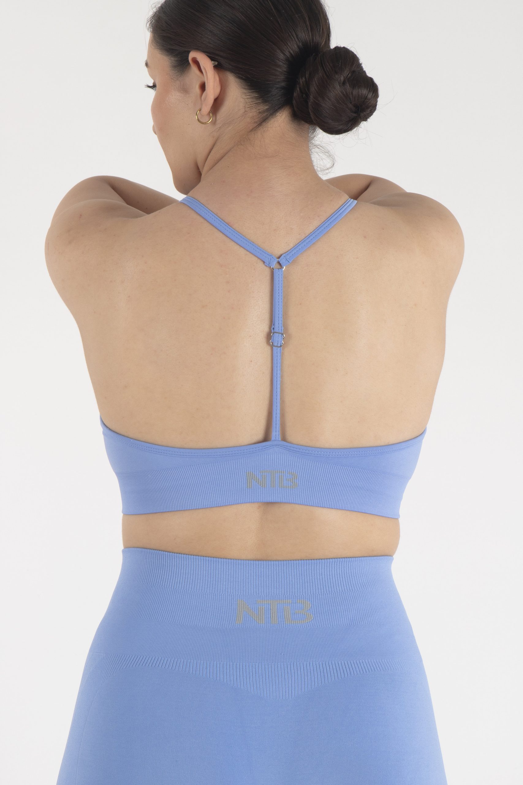 İp Askılı V Sırt Detaylı Sporcu Sutyeni Gök Mavisi - Görsel 2