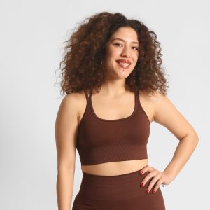 İnce Askılı Sporcu Sutyeni Kahverengi