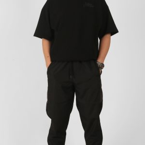 NTB Unisex Printed Track Pants Black Color