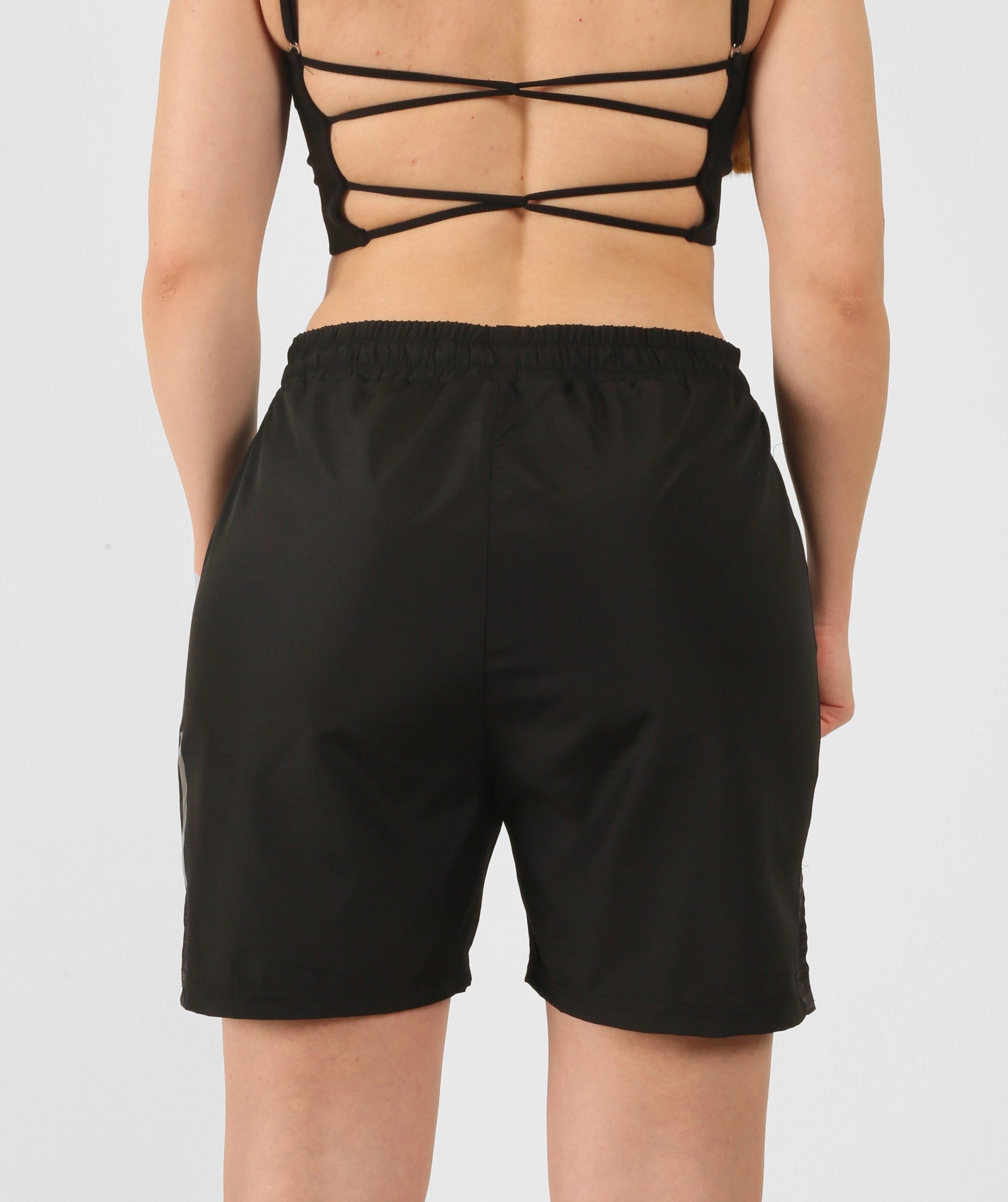 NTB Unisex Şort Çizgili Desen Detaylı Black Color - Görsel 3