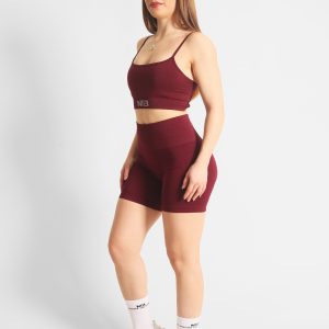 Push-Up Büzgüsüz Kısa Spor Şort Vişne Çürüğü